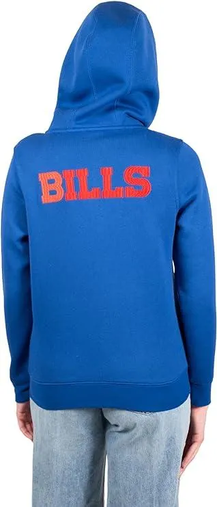 NFL Womens Full Zip Soft Marl Knit Hoodie Sweatshirt Jacket|Buffalo Bills