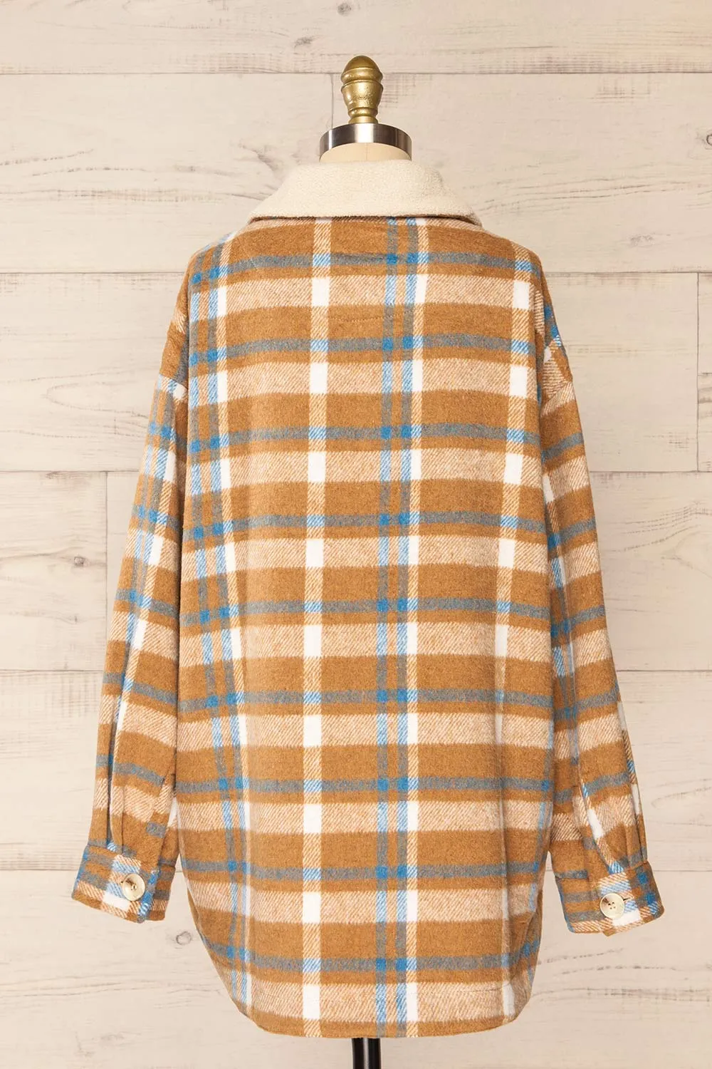 Norah Taupe | Plaid Shacket w/ Front Pockets