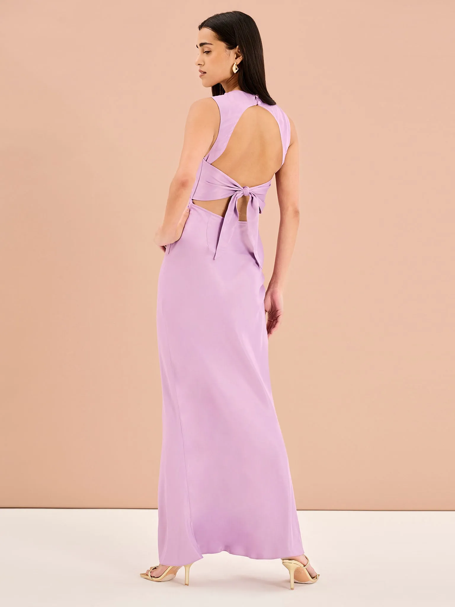 Nova Tie Back Dress in Lilac