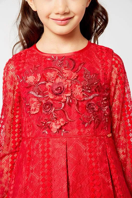 One Friday Red Lace Party Dress