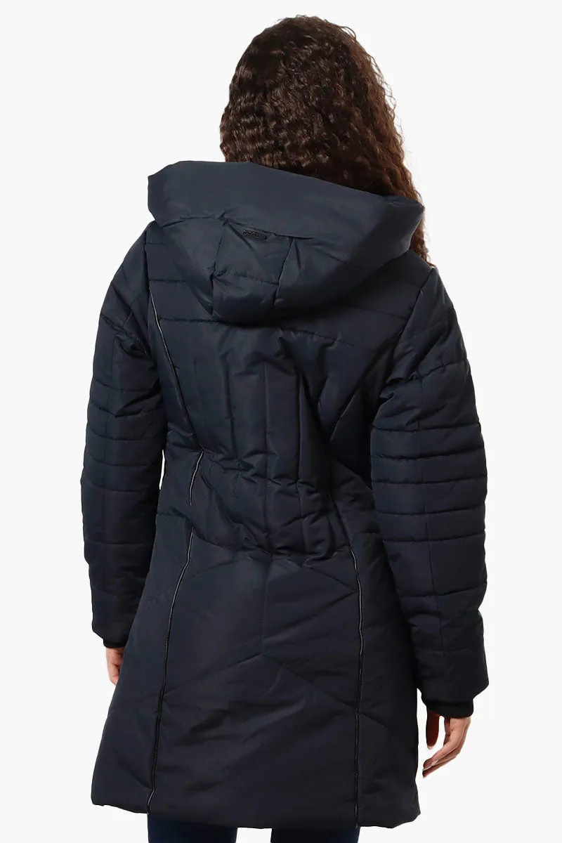 Oppenheimer Double Zip Cinched Waist Parka Jacket - Navy