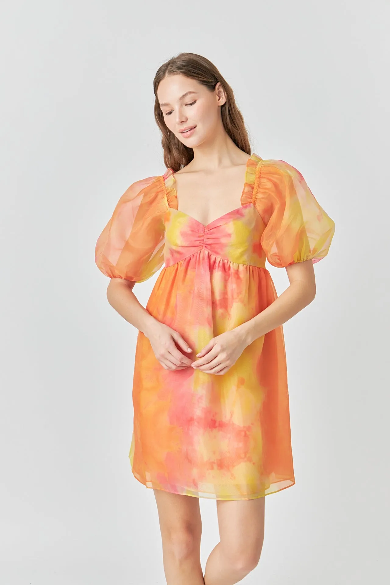 Organze Tie-dye Babydoll Dress