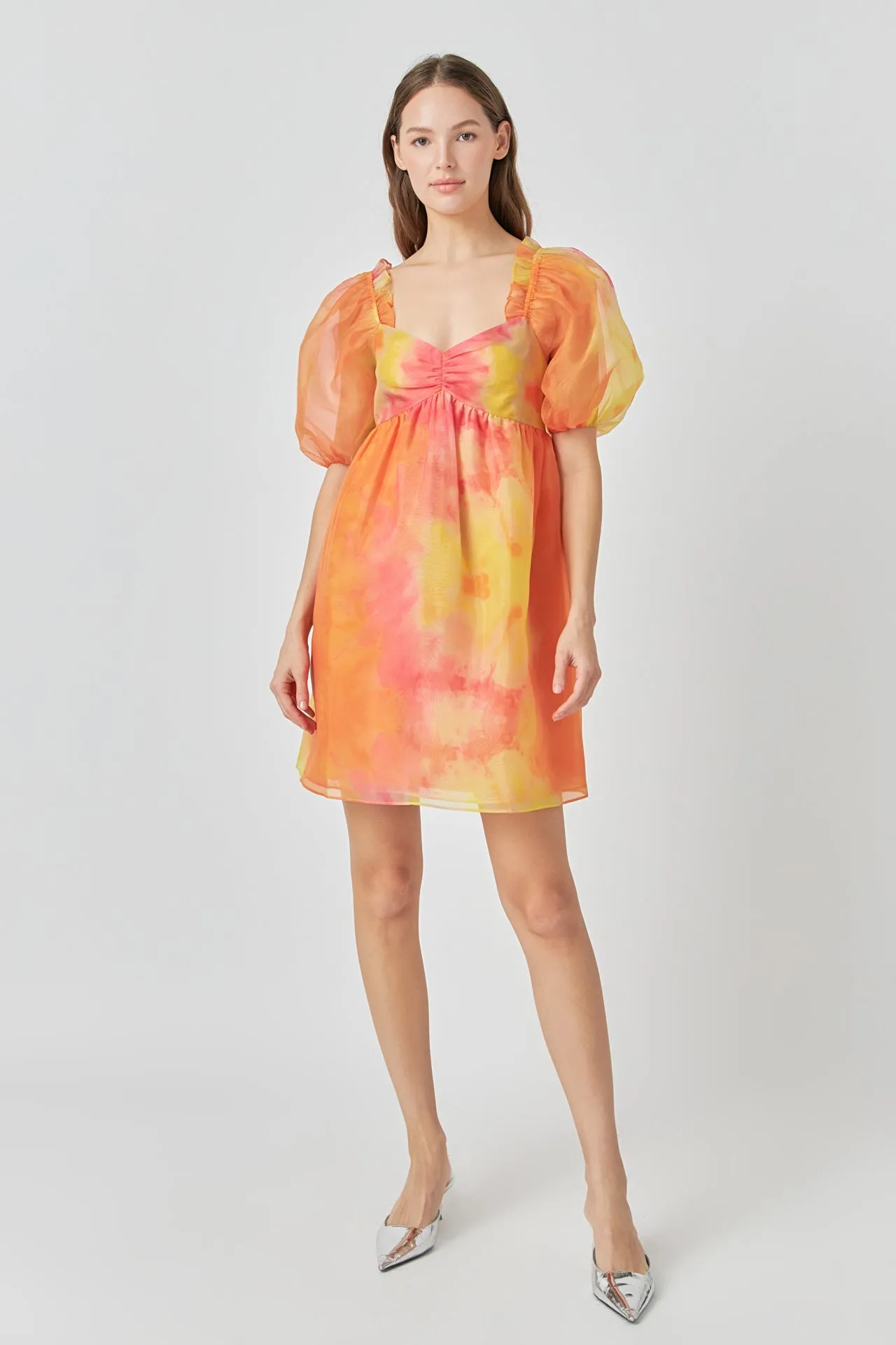 Organze Tie-dye Babydoll Dress