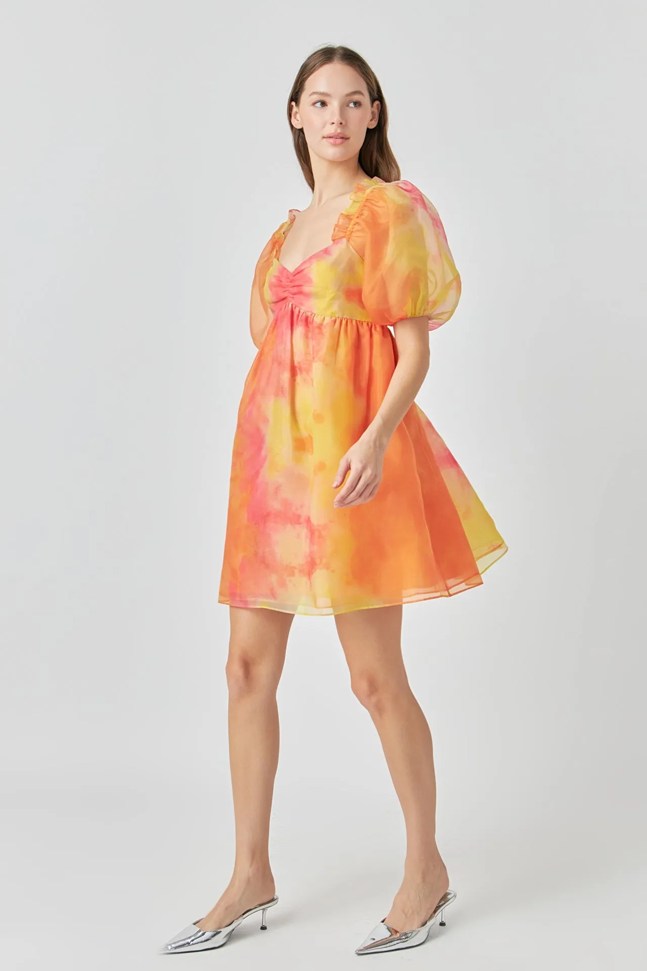 Organze Tie-dye Babydoll Dress