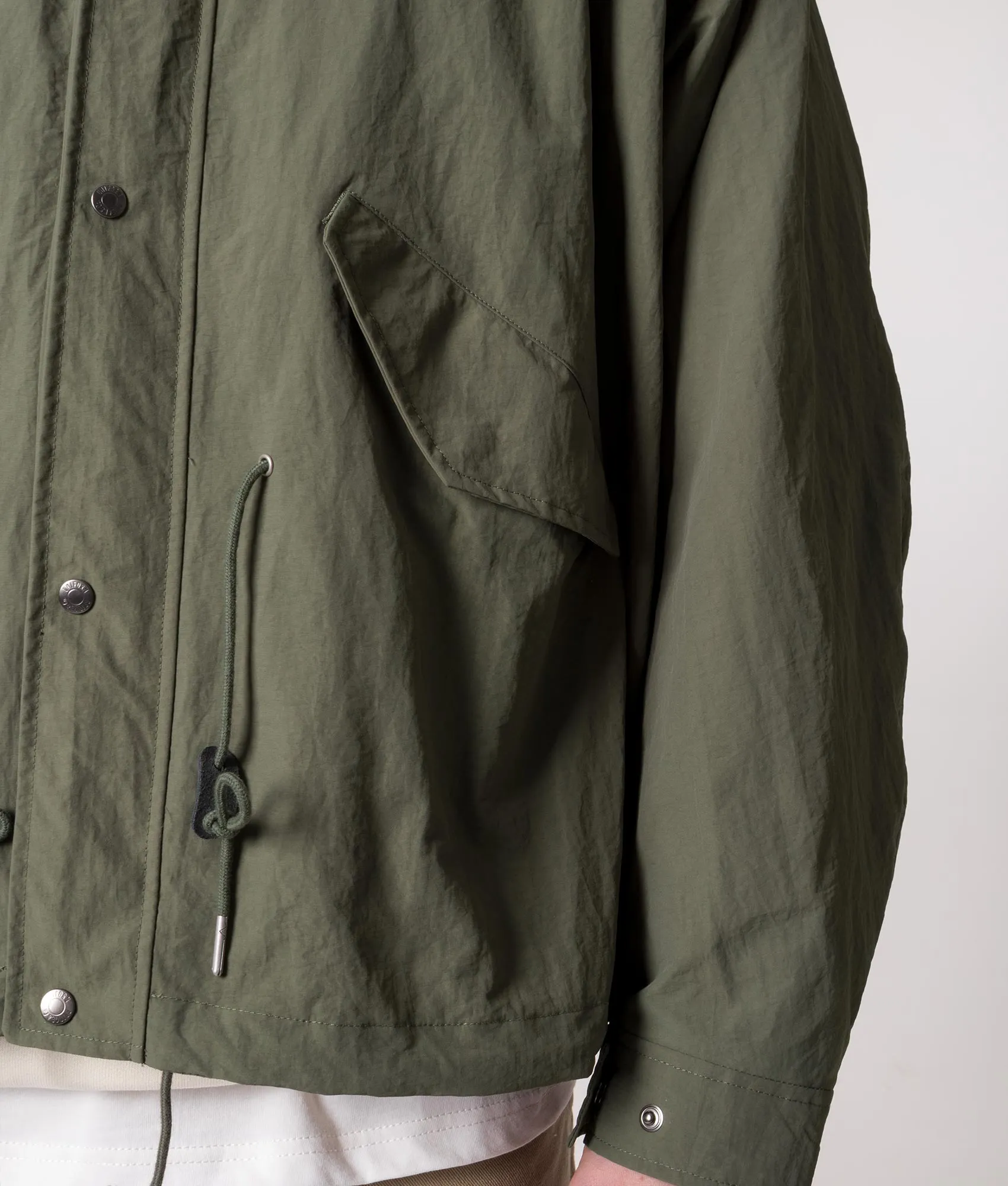 Oversized Fit Nylon Military Short Jacket