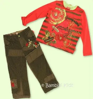 Pampolina Girls Fall/Winter 2Pc Vintage Pant Set