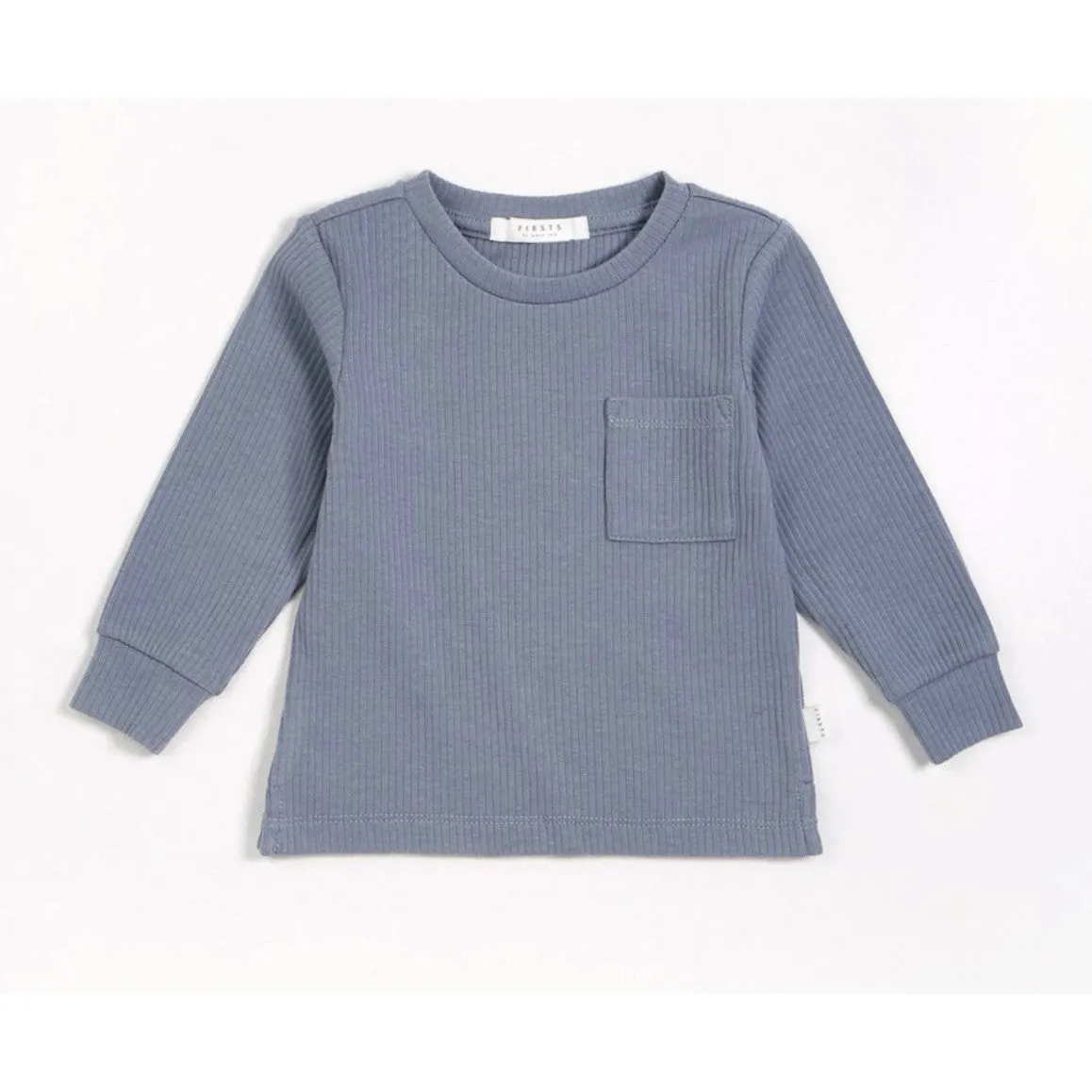 Petit Lem Modal Rib Long-Sleeve T-Shirt - Blue