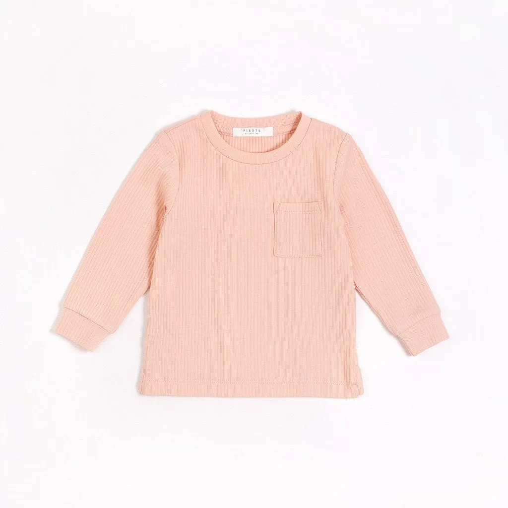 Petit Lem Modal Rib Long Sleeve T-Shirt - Rose