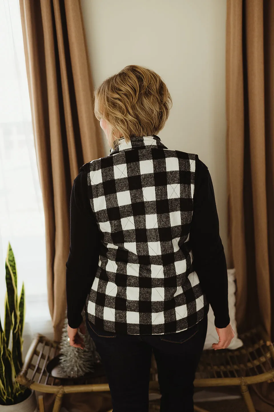 Plaid Zip Vest