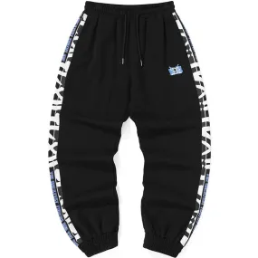 Plain Letter Print Loose Sweatpants