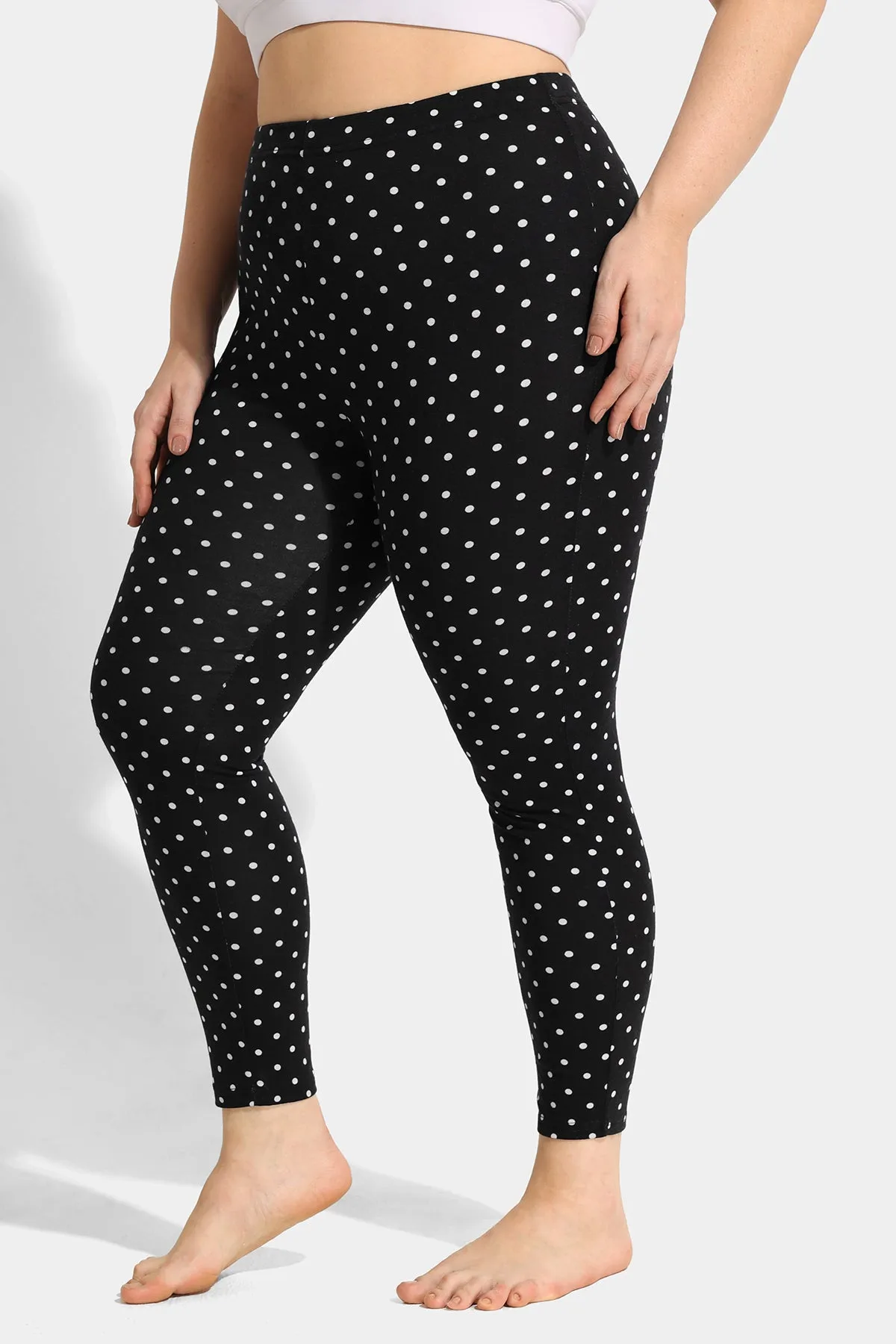 Polka Dot Rise Waist Skinny Legging