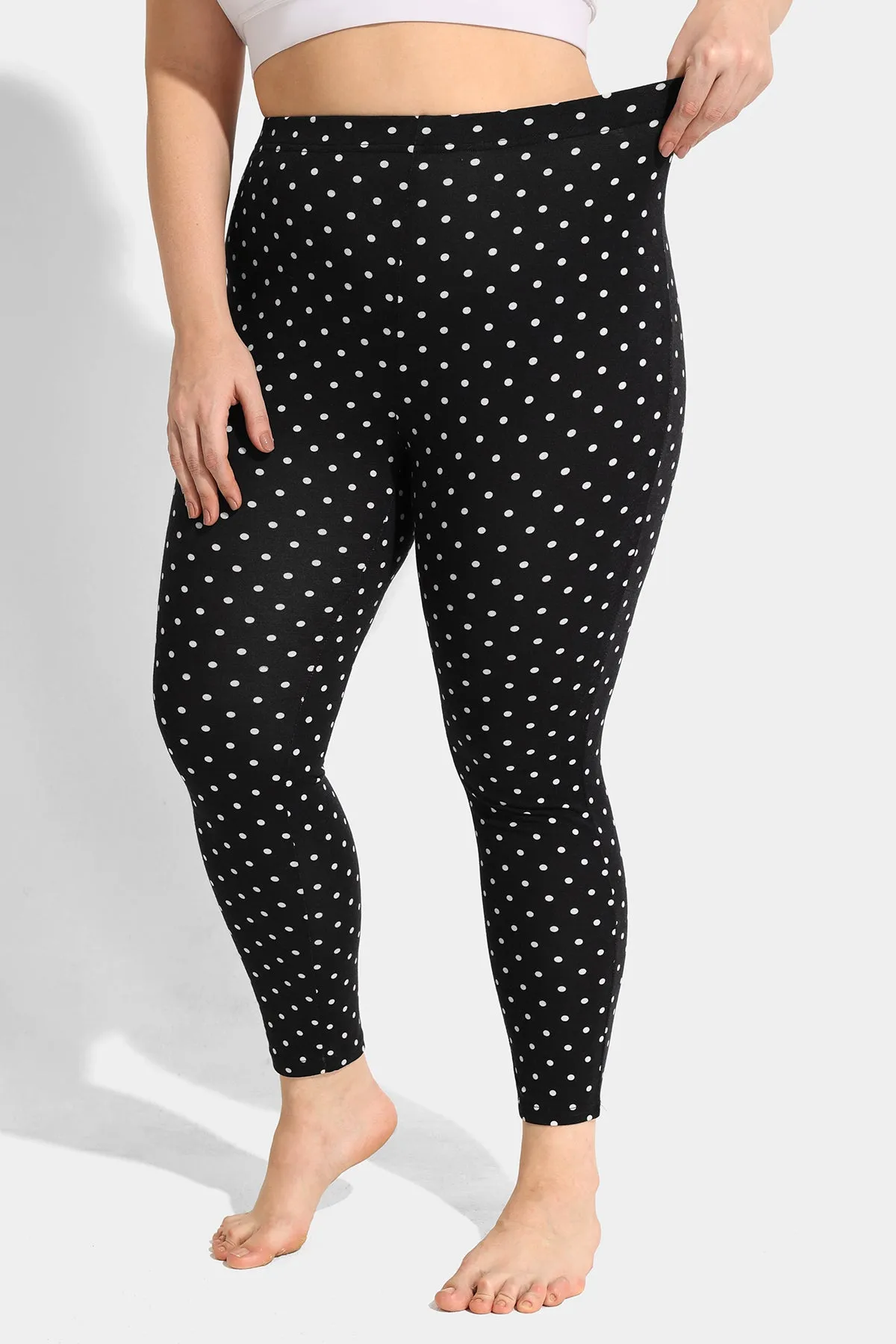 Polka Dot Rise Waist Skinny Legging