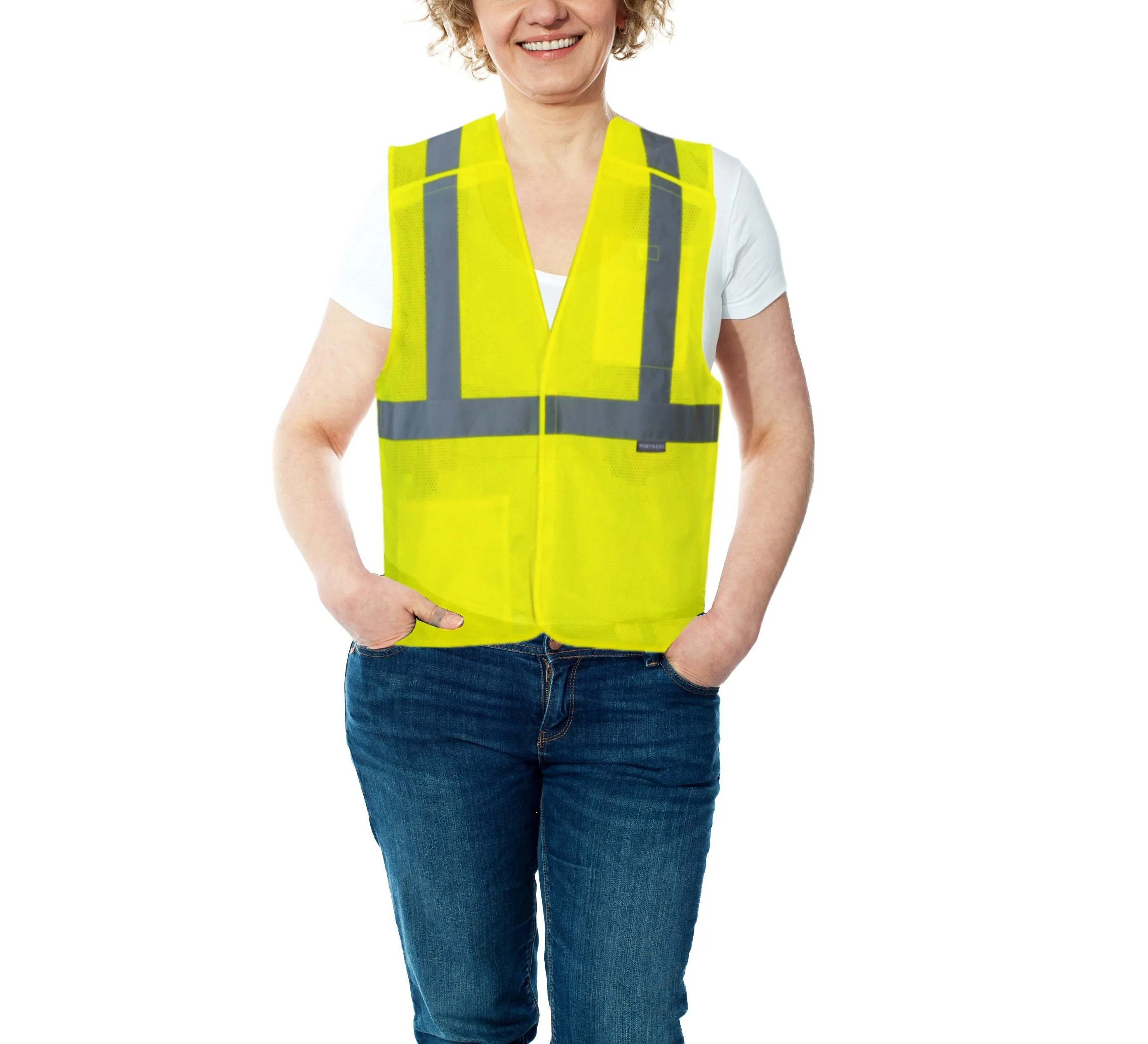 PORTWEST® 5 Point Breakaway Hi Vis Safety Vest - ANSI Class 2 - US384