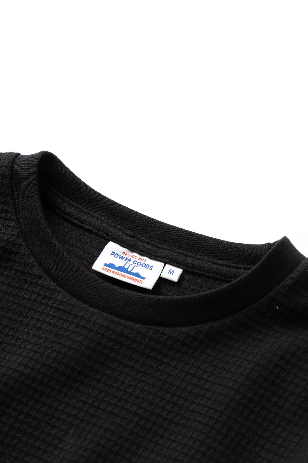 Power Goods - Thermal Waffle Long Sleeve Tee - Black