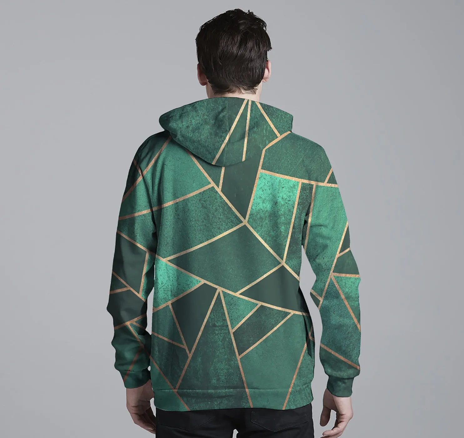 Pullover Hoodie, Emerald & Copper