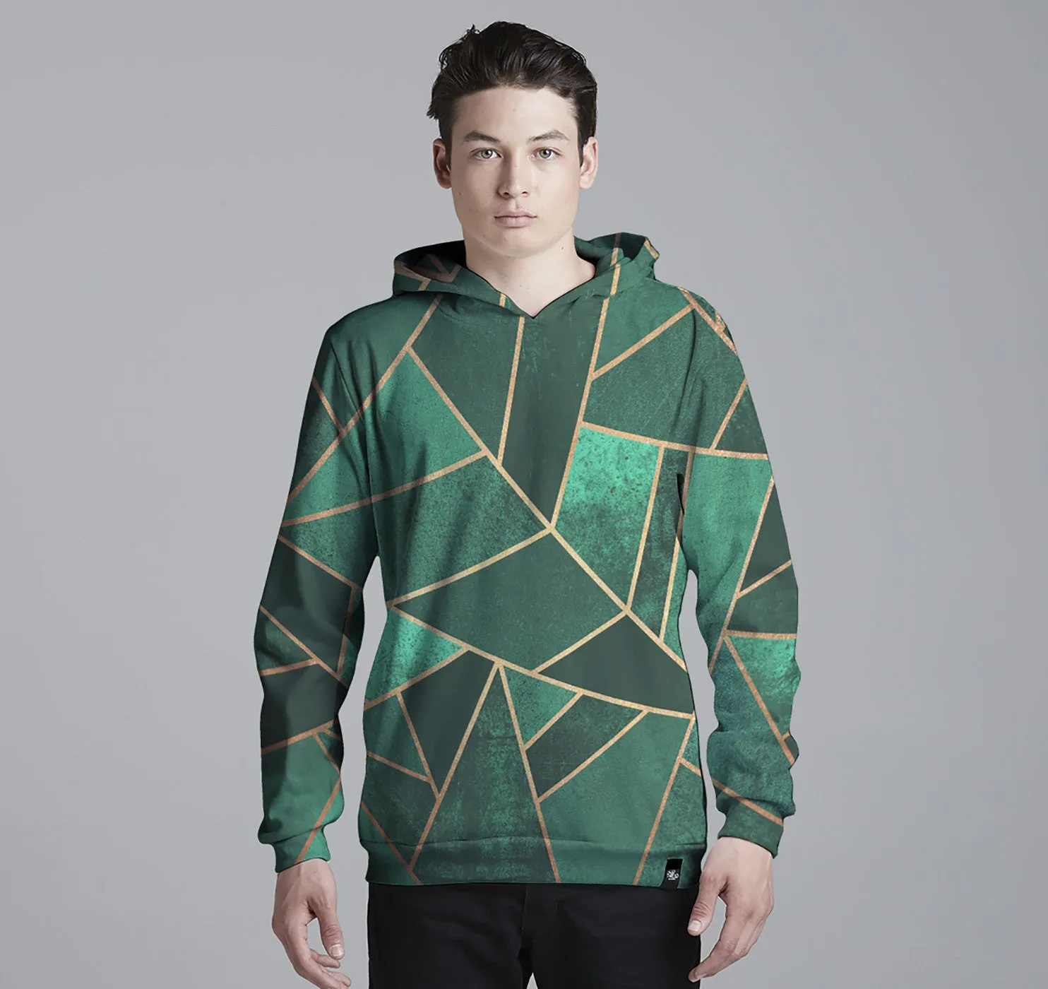 Pullover Hoodie, Emerald & Copper