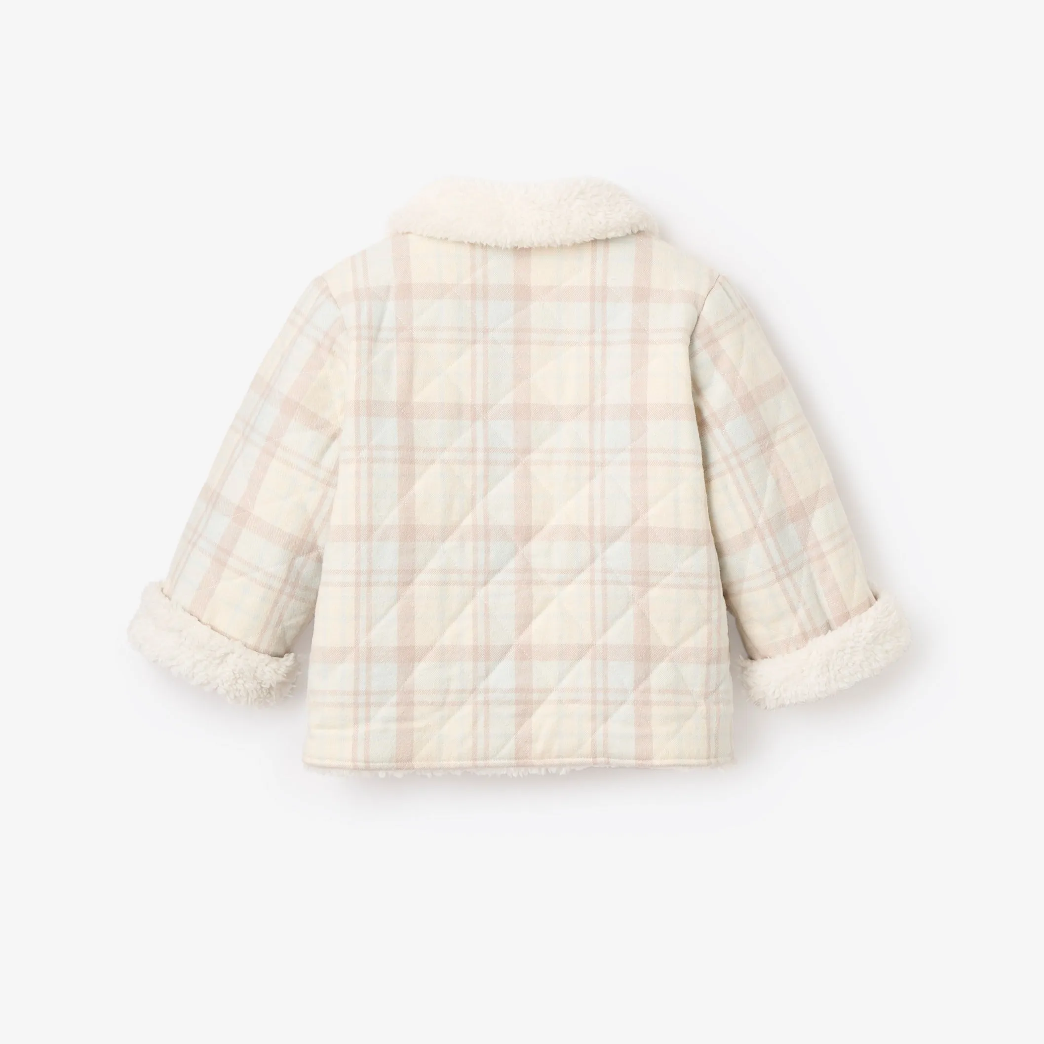 Reversible Plaid Sherpa Quilted Jacket