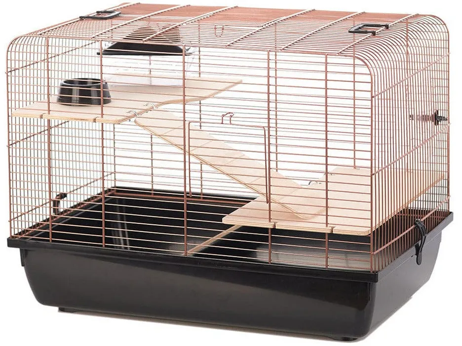 Rodent Cage Copper Rex 2 58X38X43Cm Black/Copper