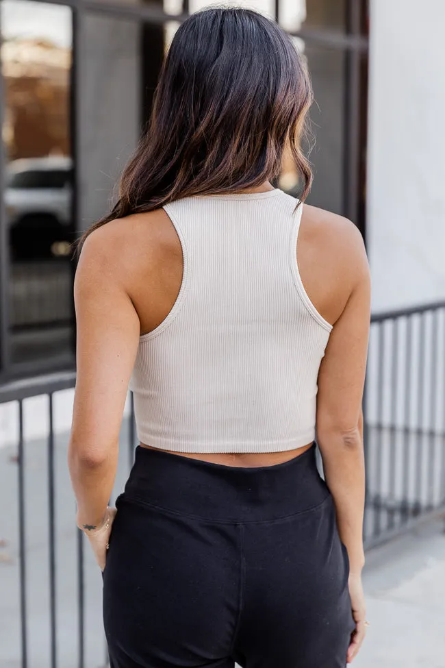 Rookie Move Taupe Seamless High Neck Tank FINAL SALE