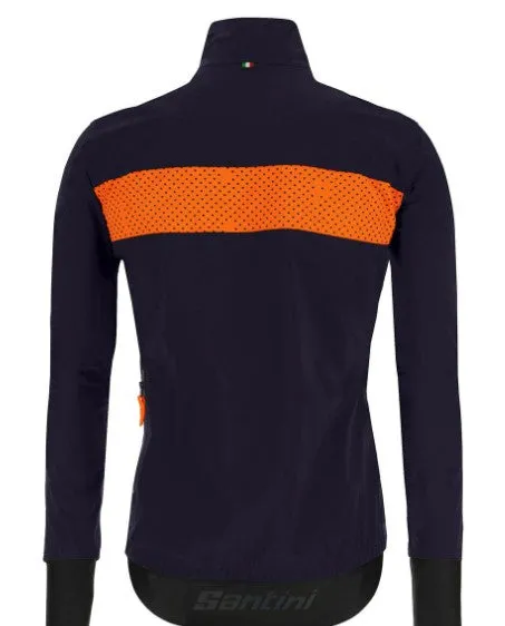 Santini 2023 Guard Mercurio Rain Jacket Navy-Orange