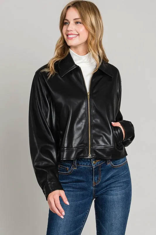 Sassy & Soft Pleather Shacket