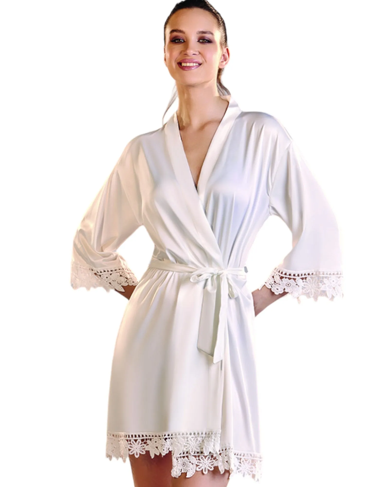 Satin Long Sleeve Baby-Doll Robe