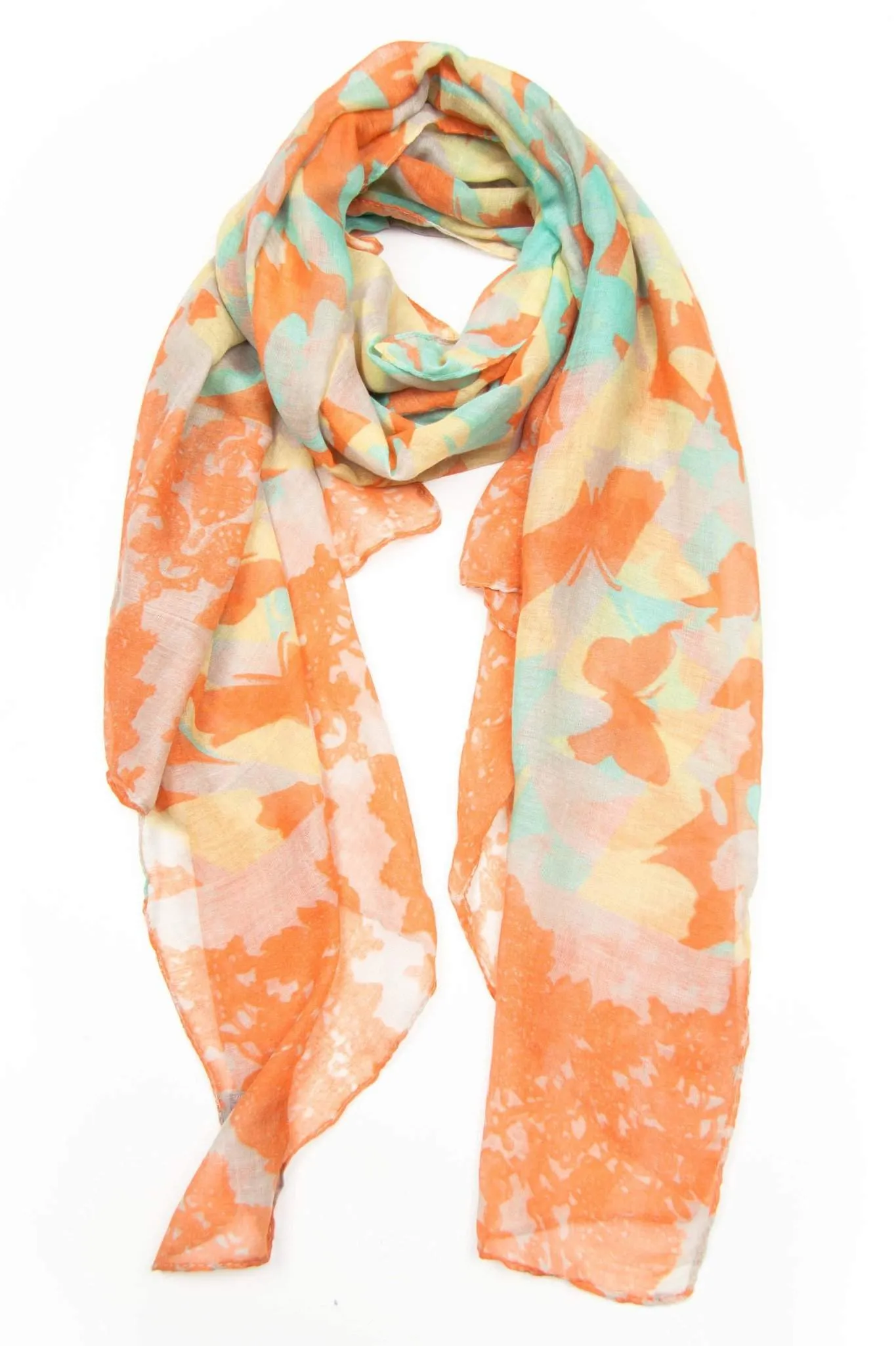 Scarf / Orange Mint Yellow / Unisex