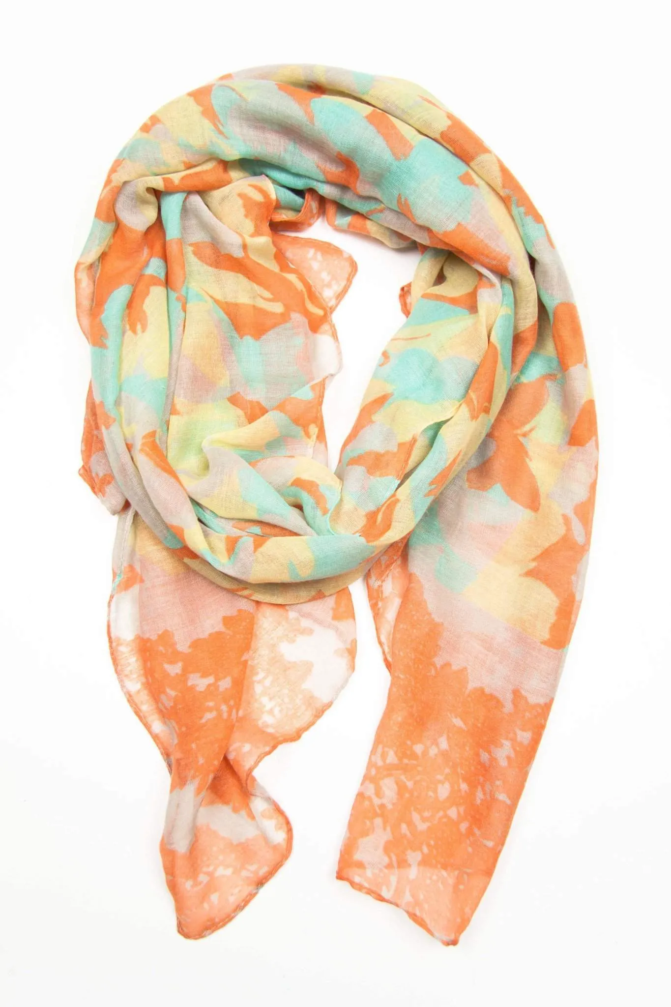 Scarf / Orange Mint Yellow / Unisex