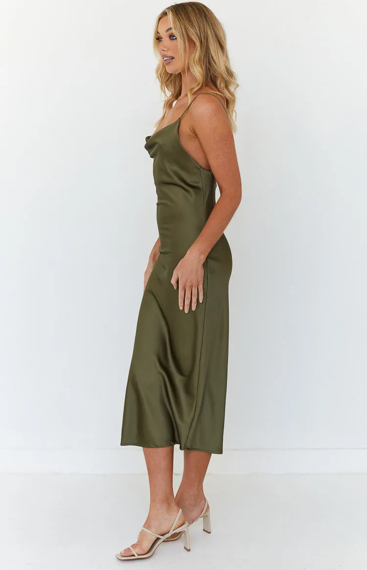 Schiffer Slip Midi Dress Khaki