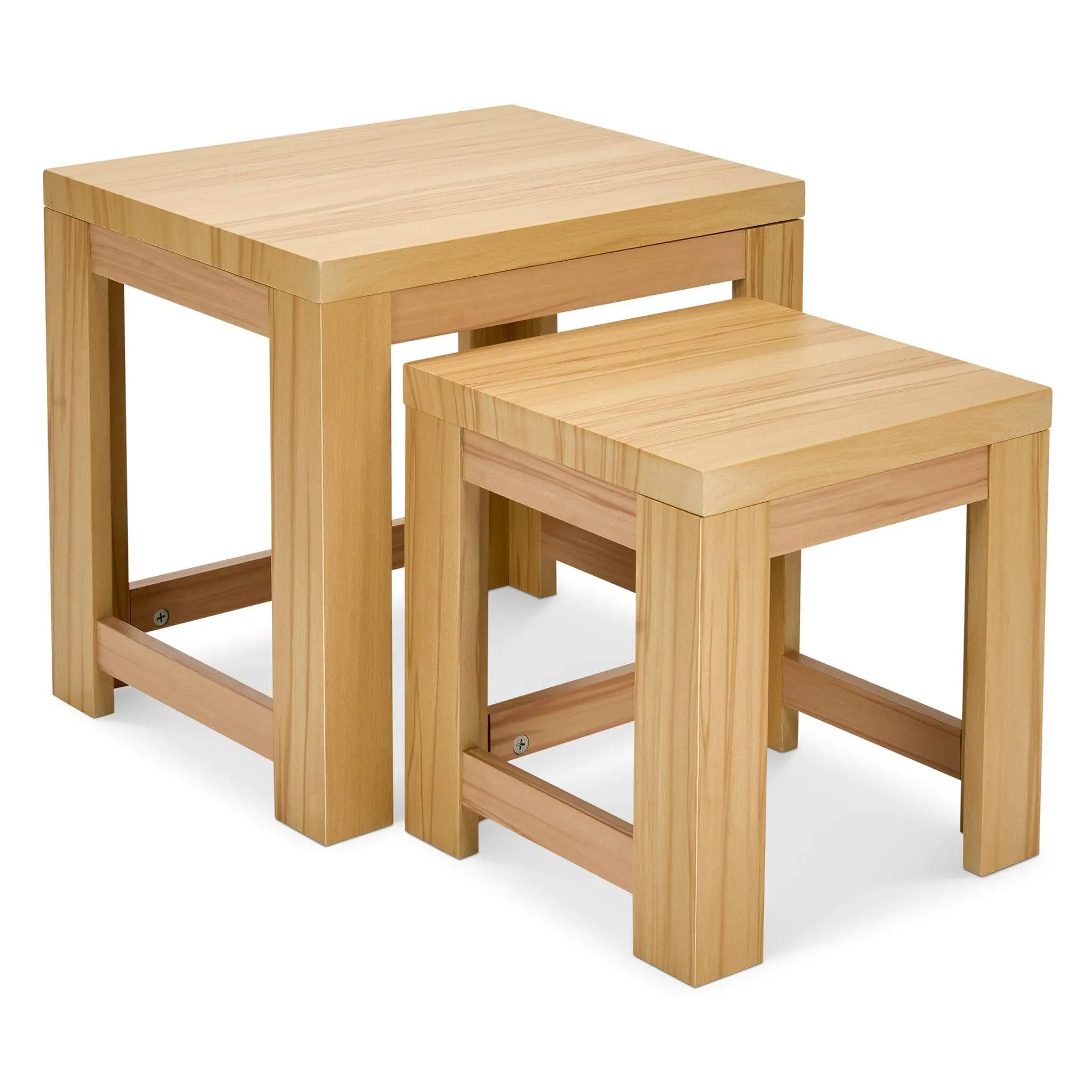 Set Of 2 Nesting Wooden Square Side Tables