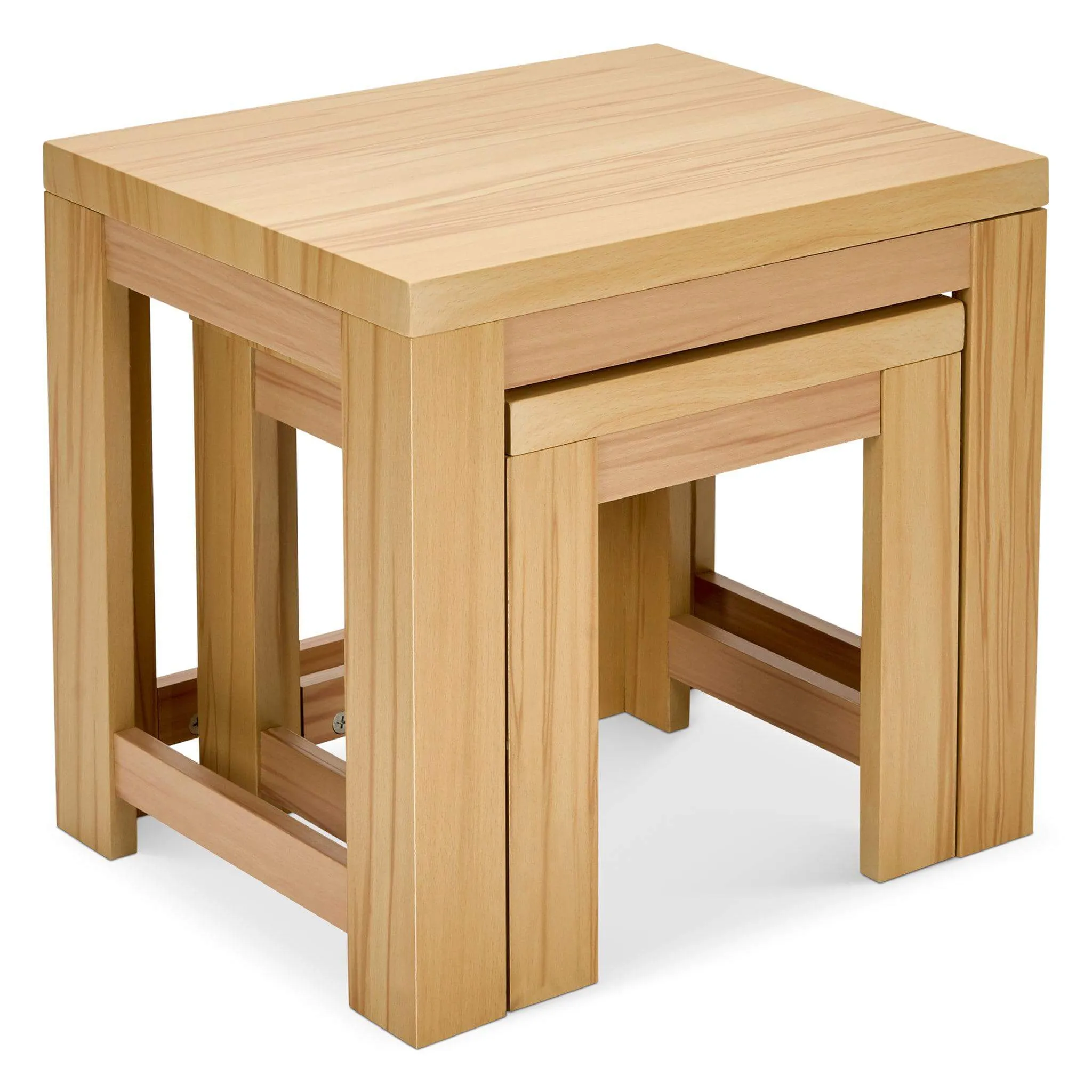 Set Of 2 Nesting Wooden Square Side Tables