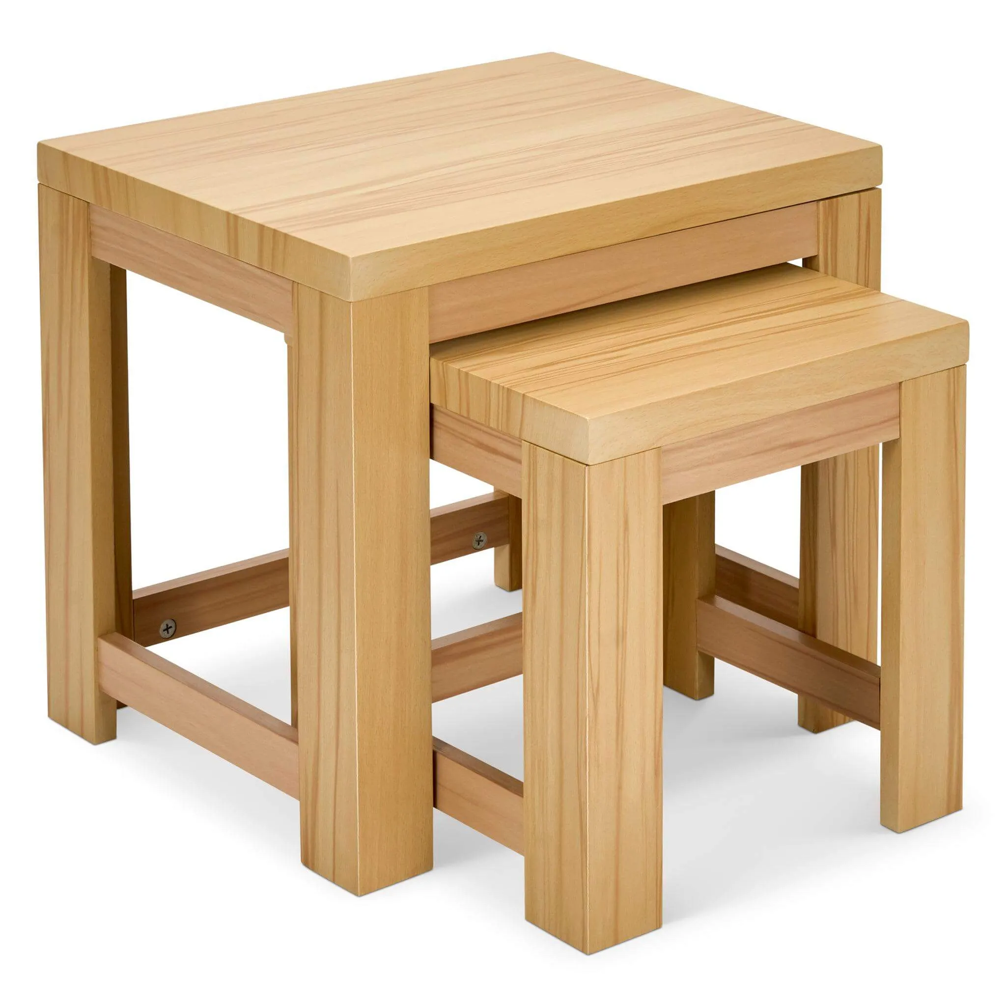 Set Of 2 Nesting Wooden Square Side Tables