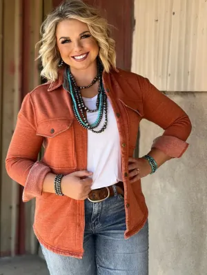 Shell Shacket by Texas True Threads - Rust