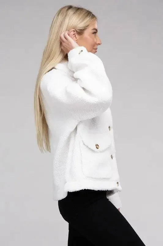 Sherpa button-front jacket