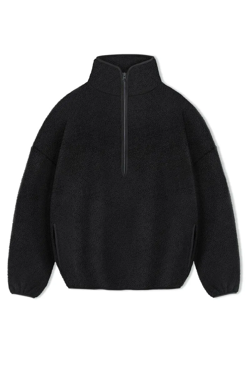 Sherpa Jacket With Half-Zip Closure