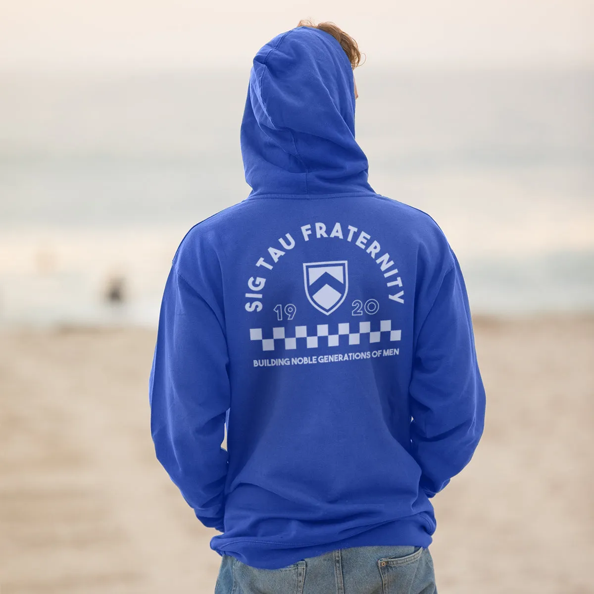 Sig Tau Retro Block Graphic Hoodie