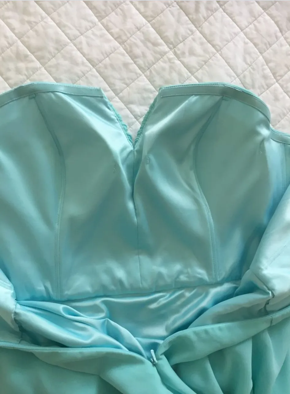 Size 12 FOREVER NEW tiffany aqua strapless dress RRP $229 Short Cocktail