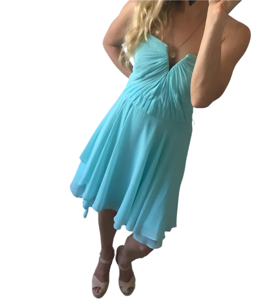 Size 12 FOREVER NEW tiffany aqua strapless dress RRP $229 Short Cocktail