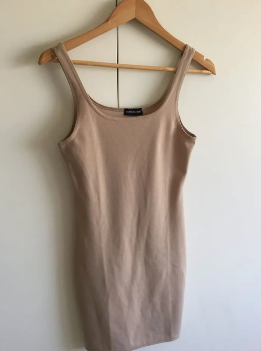 Size 8 Pretty little things beige dress womens