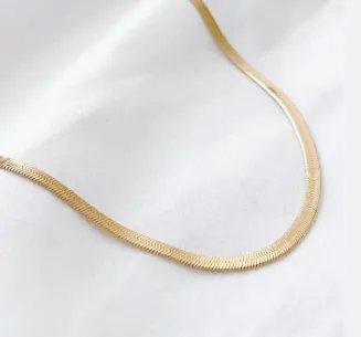 Sleek Gold 5mm 18inch Herringbone Necklace