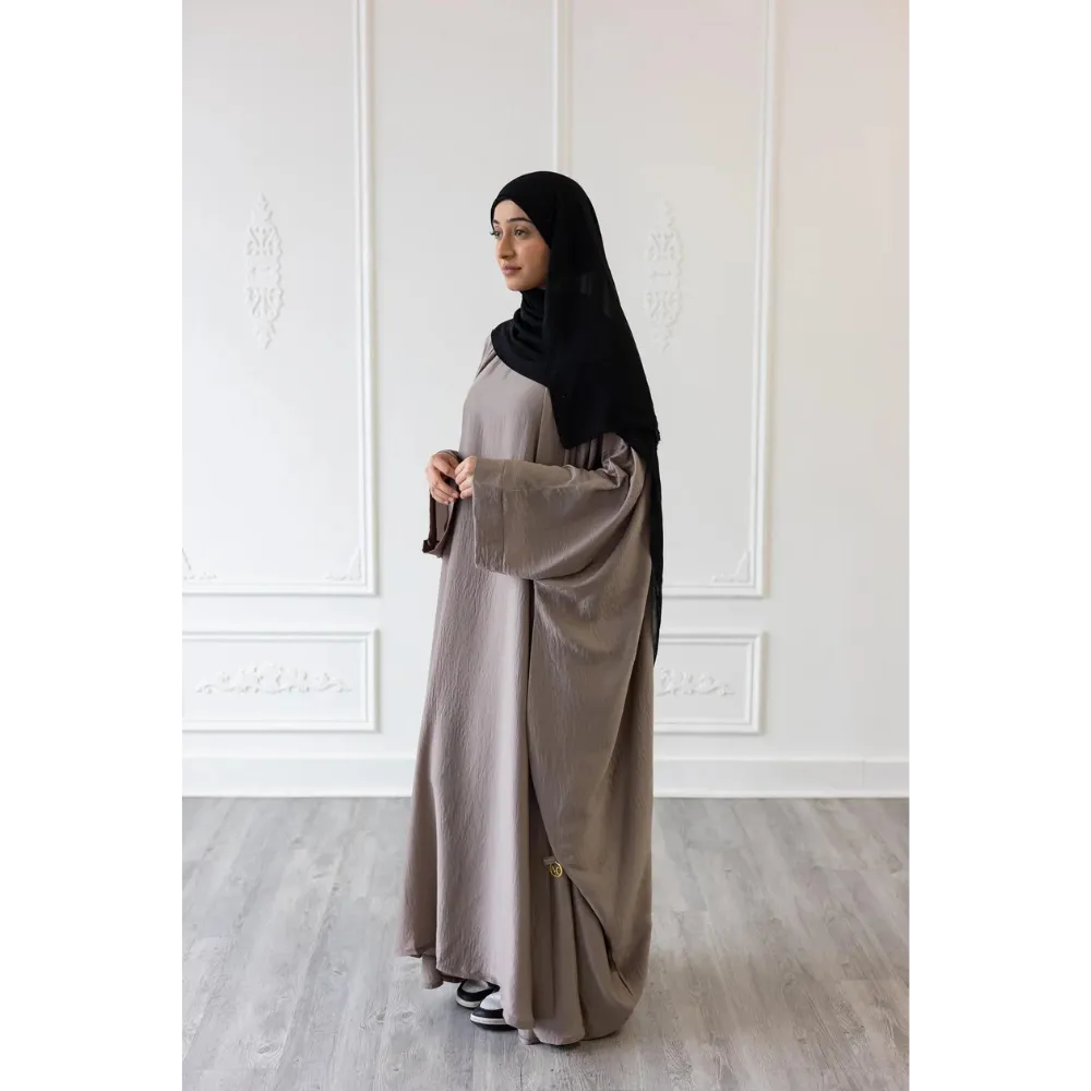 Slip Dress and Loose Fit Abaya (Foggy Grey)