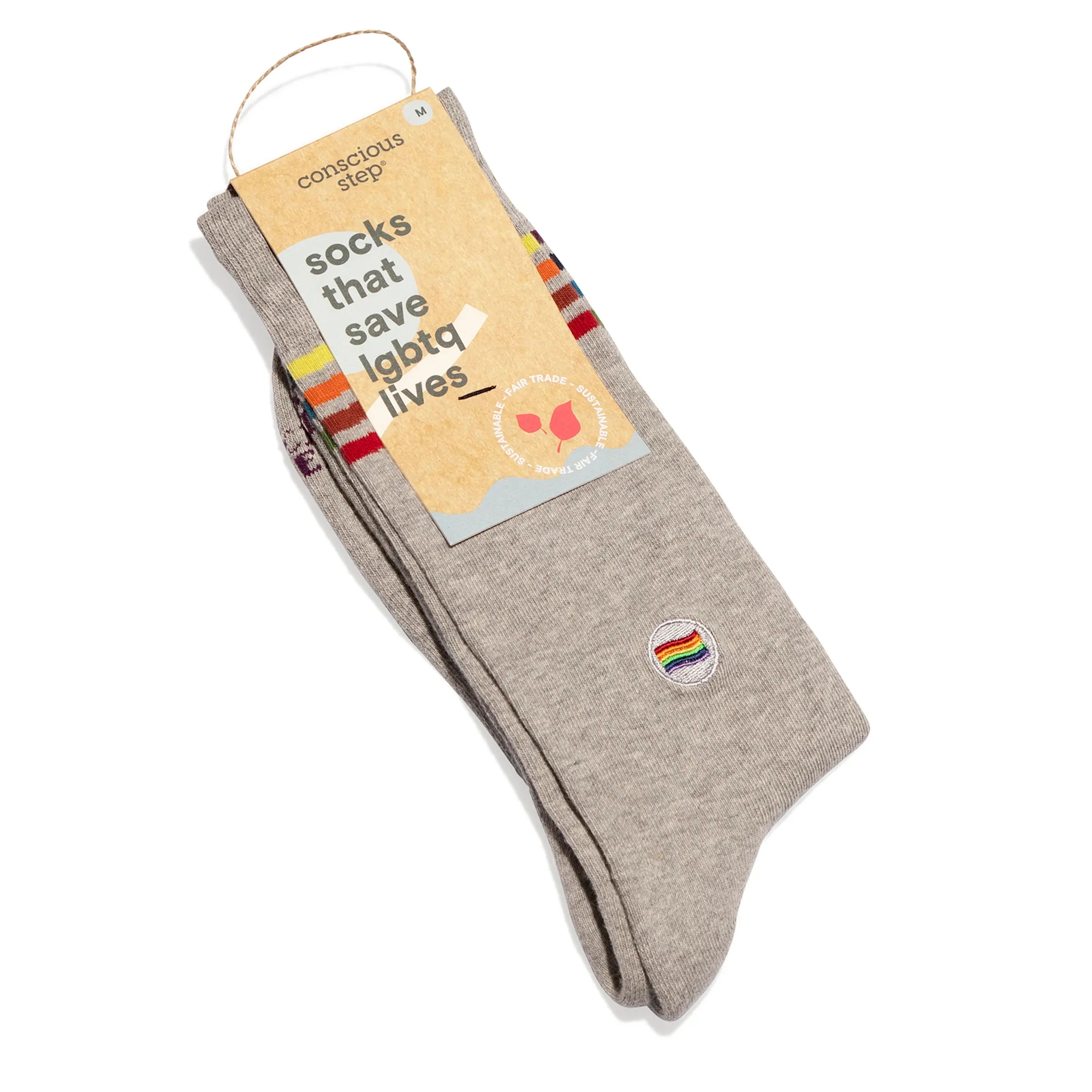 Socks that Save LGBTQ Lives - Gray Stripe