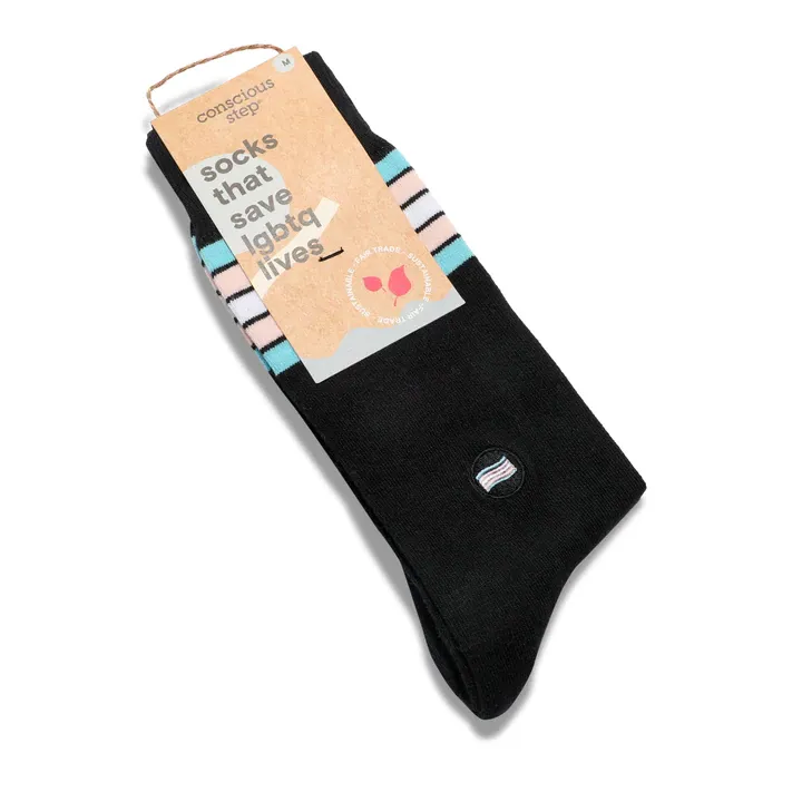 Socks that Save LGBTQ Lives - Transgender Stripe