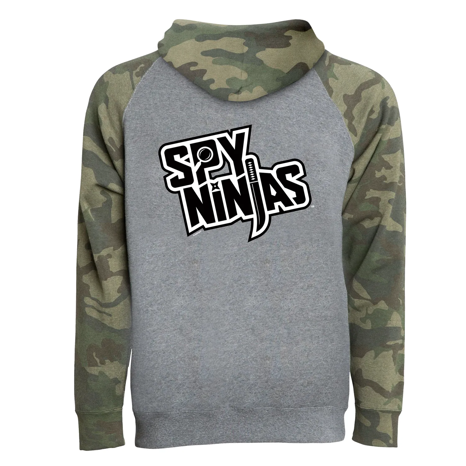 Spy Ninjas LCP Youth Camo-Sleeve Hoodie - Grey Body / Camo