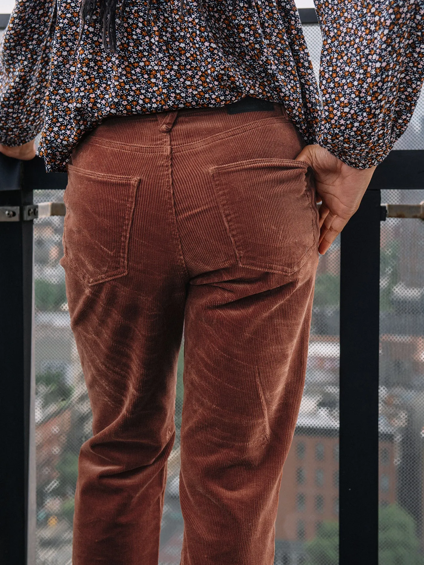 Stoned Straight Corduroy Pants - Dark Clay