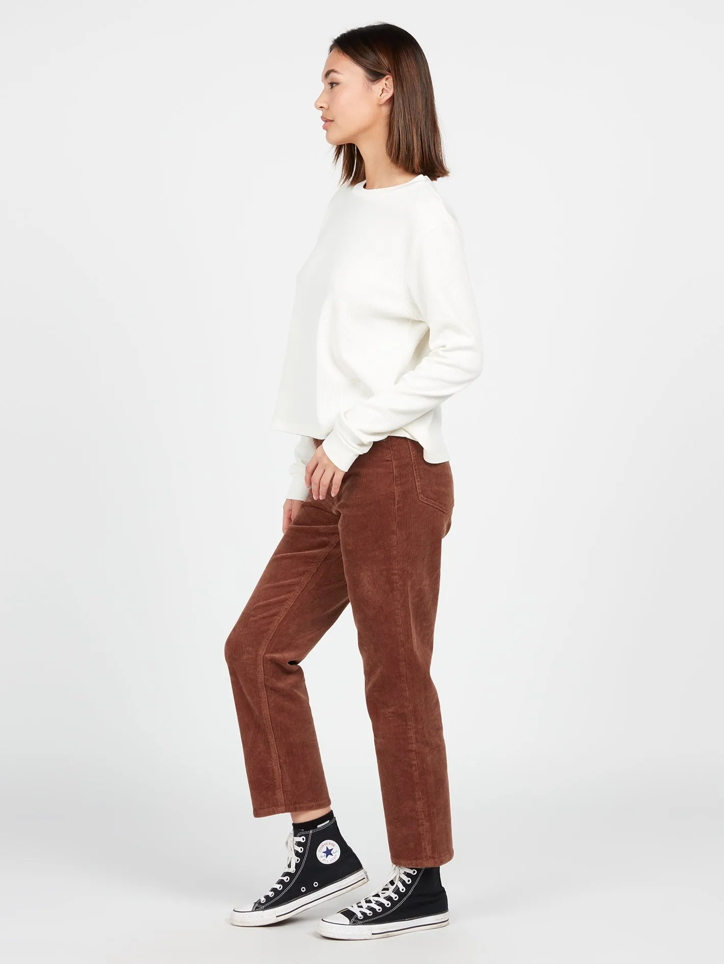 Stoned Straight Corduroy Pants - Dark Clay