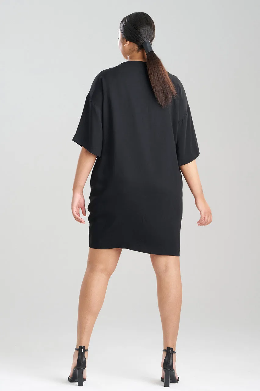 Stretch Crepe Embellished T-Shirt Dress