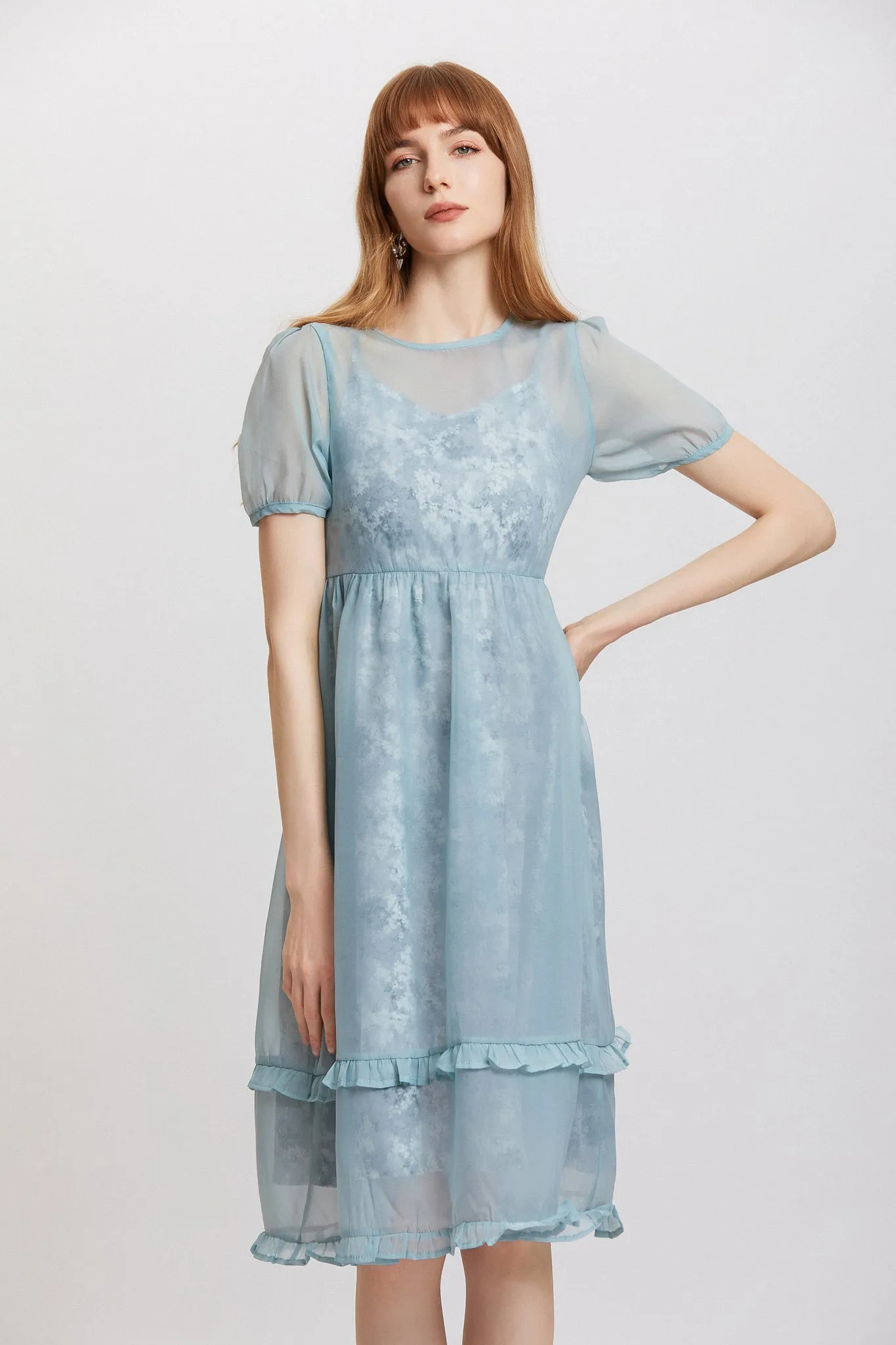 Sylphide | Odette Blue Chiffon Dress