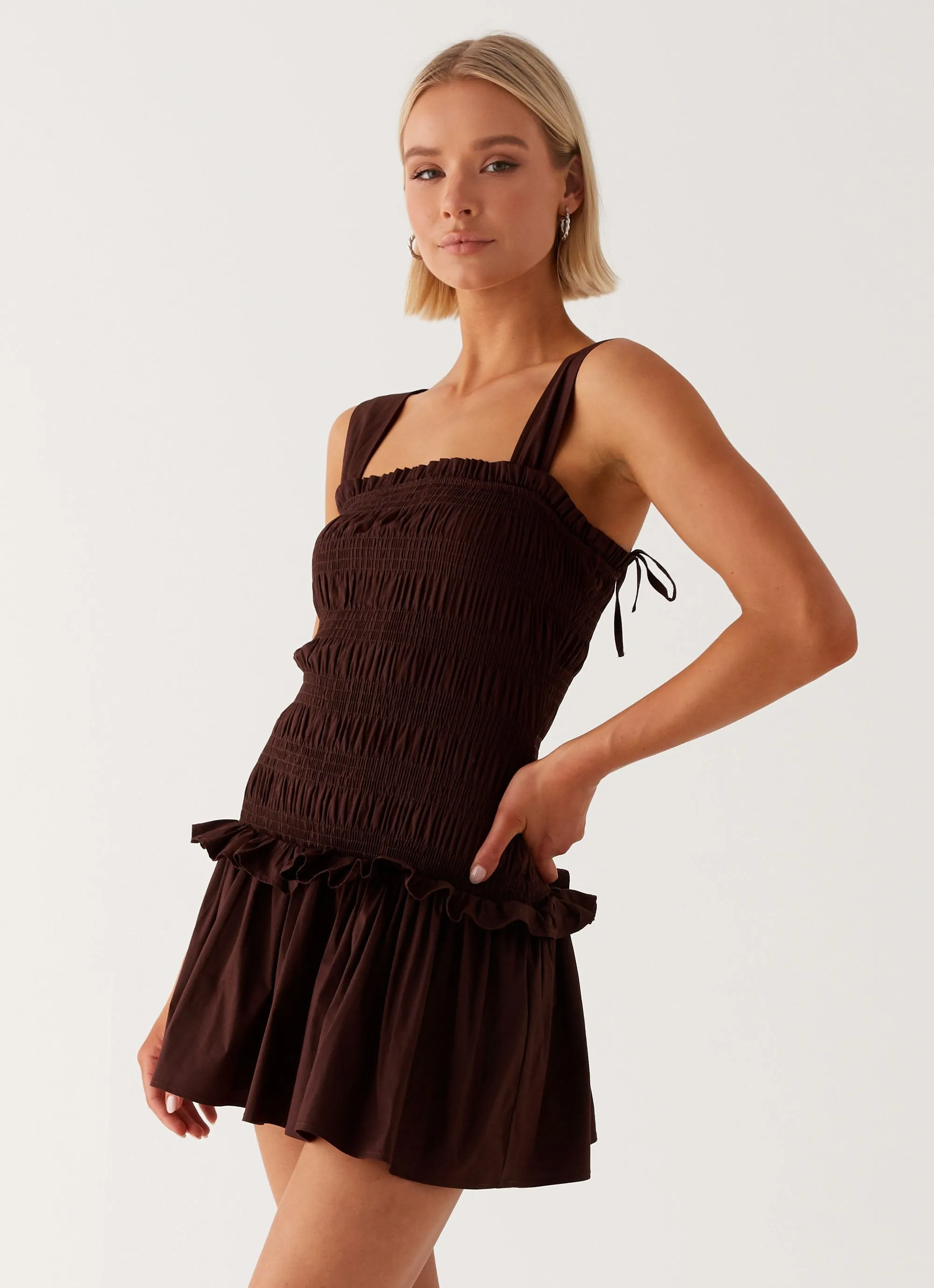 Tenielle Mini Dress - Brown