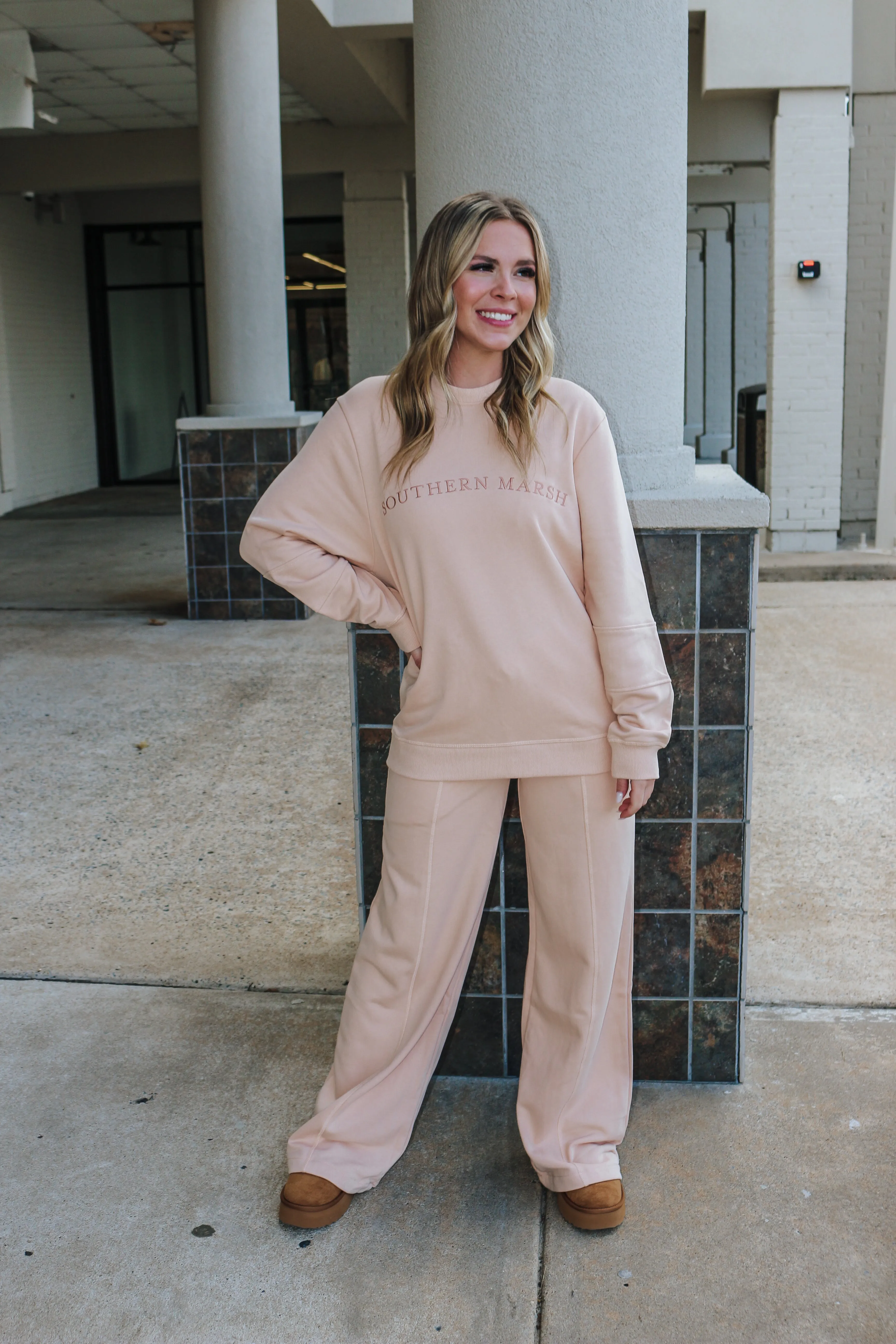 The Meridian Camellia Dusty Pink Southern Marsh Sweatpants